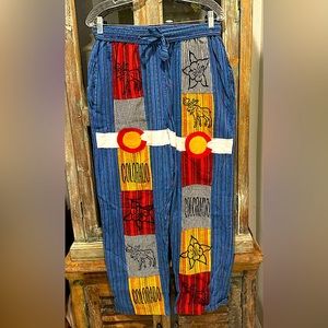 Cotton Multi Patchwork Multi Block Print Colorado Pants.